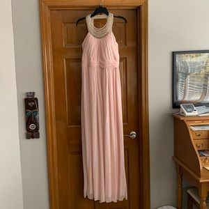 Blush / Pink Prom & Bridesmaid dress w/pearl straps
